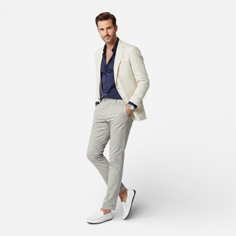 Mocassin Cuir Blanc Homme