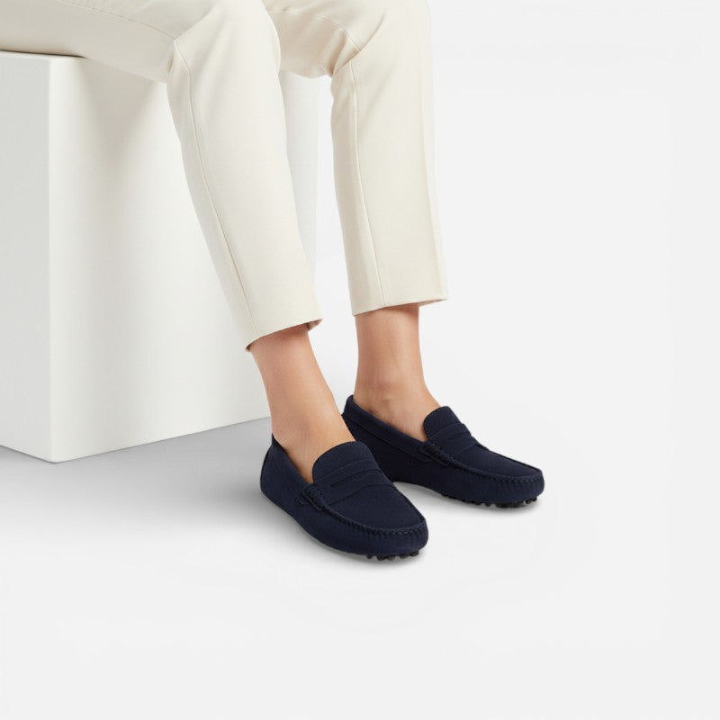 Mocassin En Daim Violet Pour Femme
