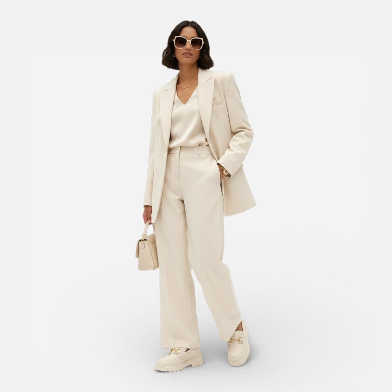 Mocassin Compensé En Cuir Blanc Et Chainette Pour Femme