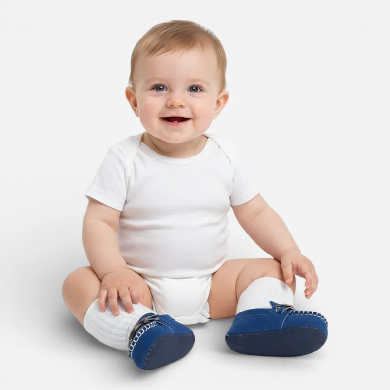 Mocassin Pour Bébé Bleu Avec Chainette