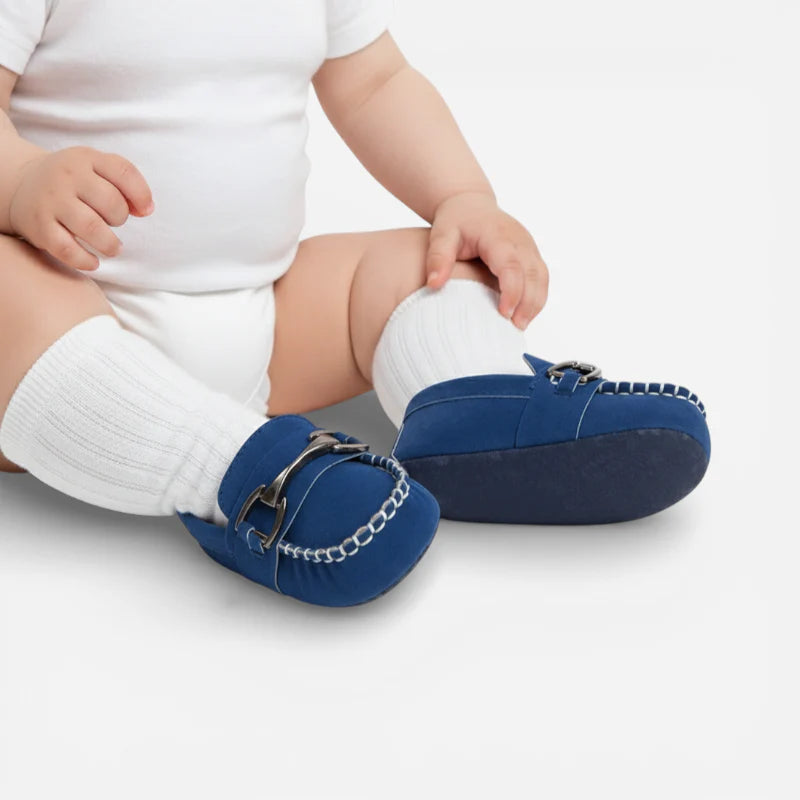 Mocassin Pour Bébé Bleu Avec Chainette