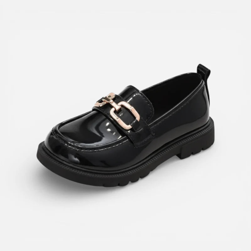 Mocassin Enfant Cuir Vernis Grosse Chainette