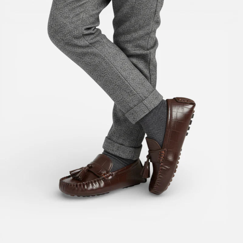 Mocassin Enfant Marron à Glands