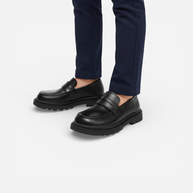 Mocassin Cuir Garçon à Talon