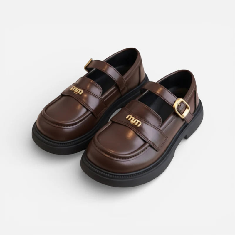 Mocassin Ouvert Marron Fillette