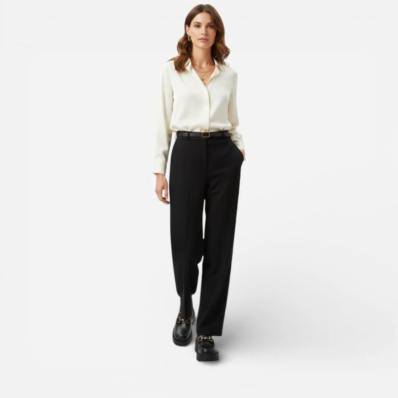 Mocassin Cuir Mat Noir Plateforme Chainette Argentée Femme