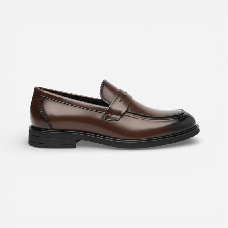 Chaussure Mocassin Costume Marron Vernis Premium Pour Homme