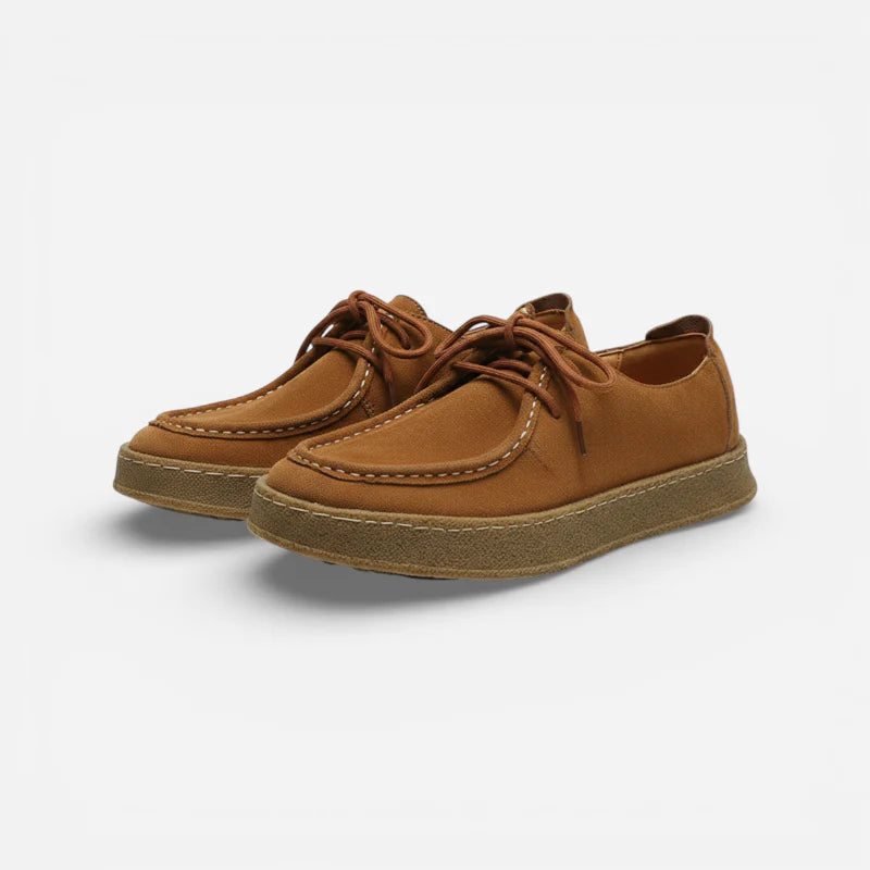 Mocassin Nubuck Camel À Lacets Premium Pour Homme