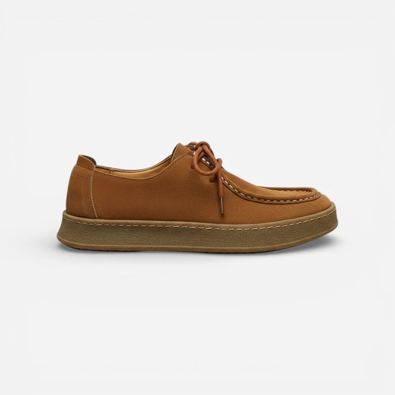 Mocassin Nubuck Camel À Lacets Premium Pour Homme