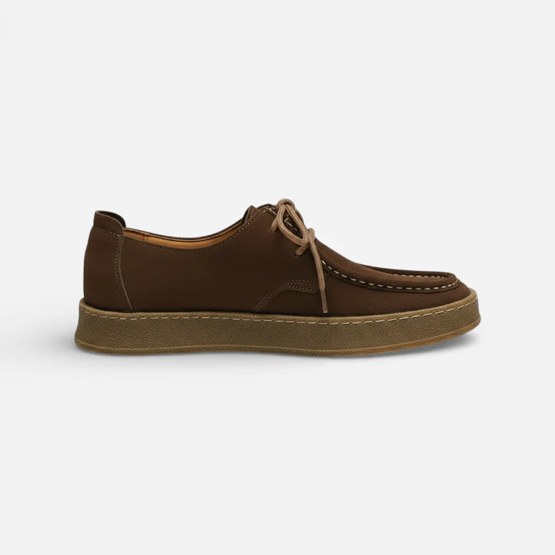 Mocassin Homme Marron en Daim Semelle Épaisse Confort Casual Chic