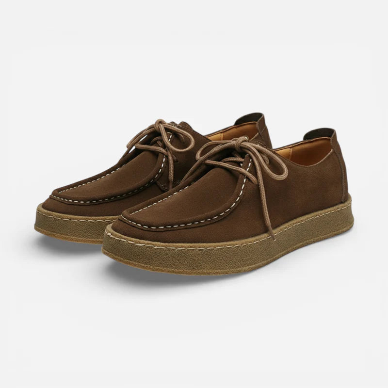 Mocassin Homme Marron en Daim Semelle Épaisse Confort Casual Chic