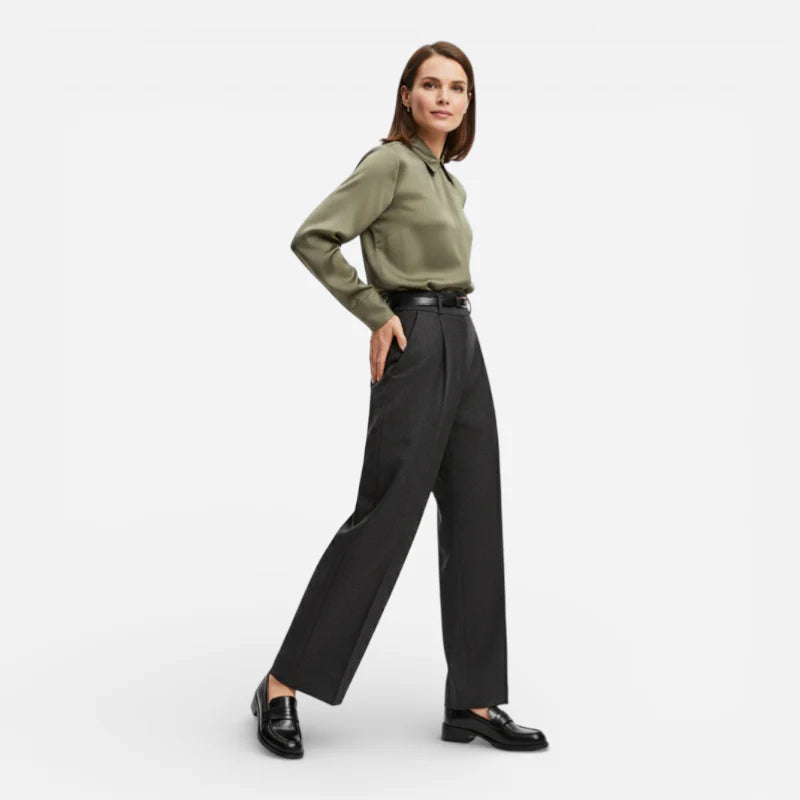 Mocassin En Cuir Vernis Noir à Talon Pour Femme