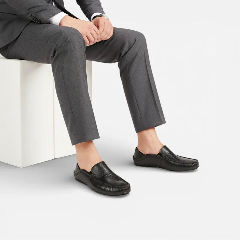 Mocassin Homme Cuir Vernis Noir