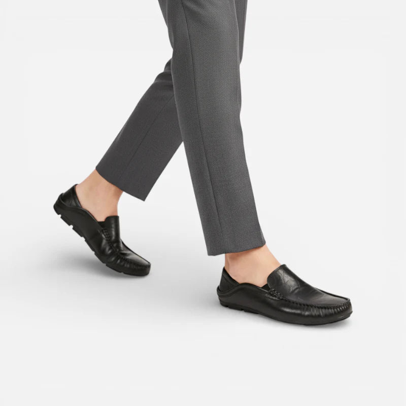 Mocassin Homme Cuir Vernis Noir