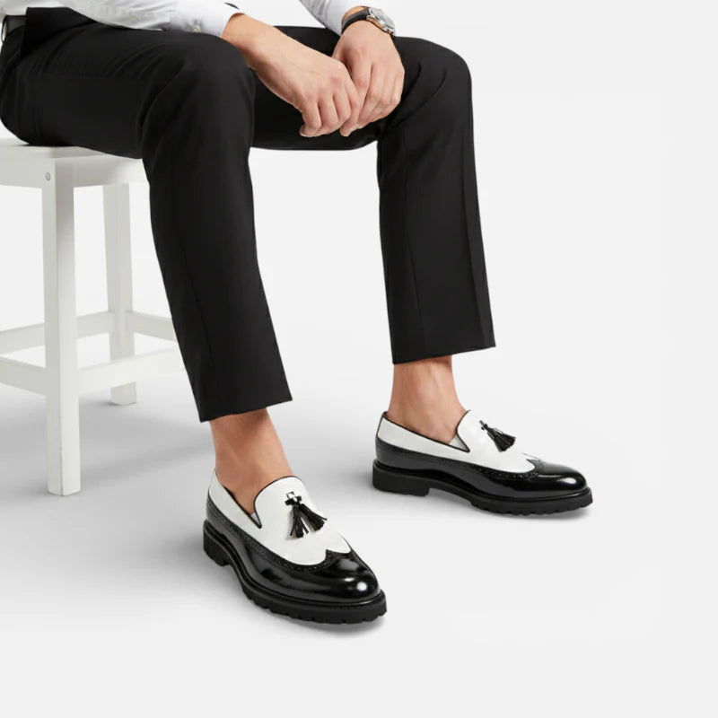 Mocassin Noir Et Blanc