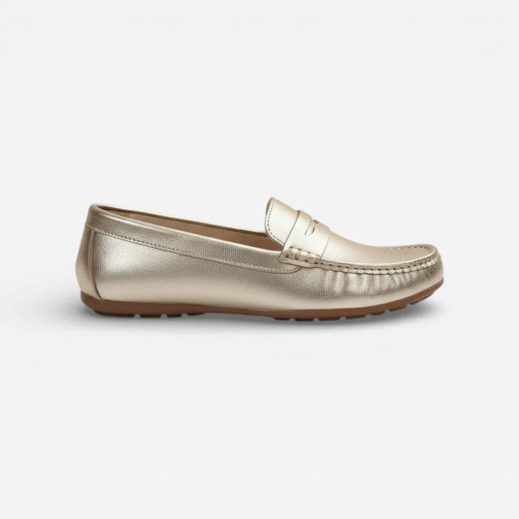 Mocassin Doré Femme Pailleté