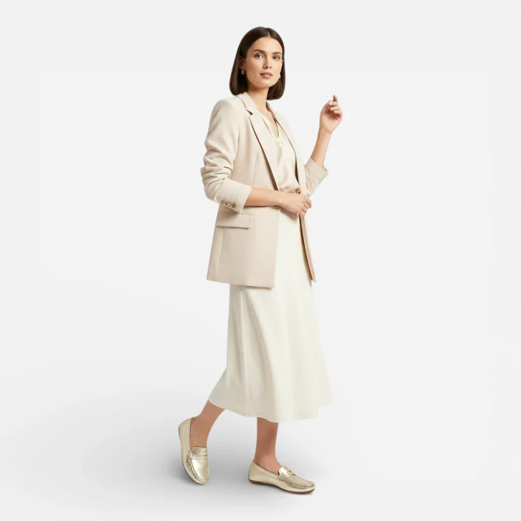 Mocassin Doré Femme Pailleté