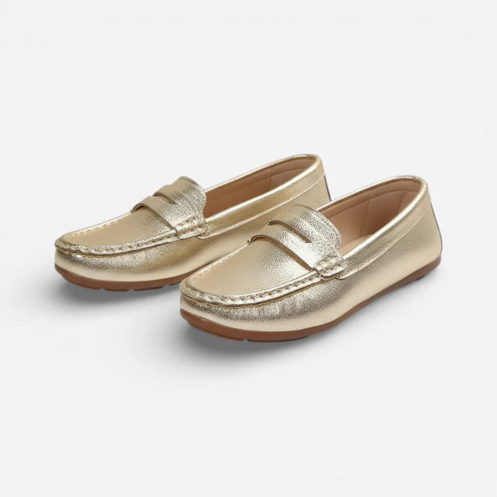 Mocassin Femme Or