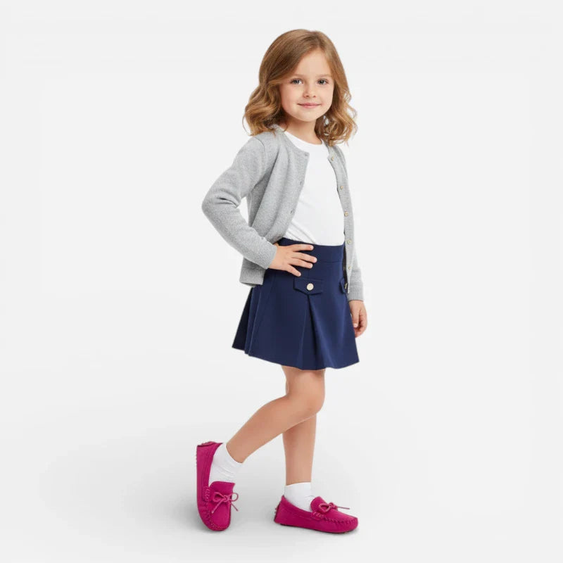 Mocassin En Daim Rose Pour Fillette