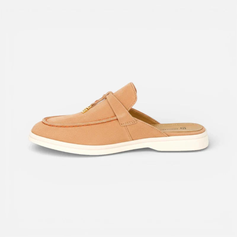 Mocassin Ouvert Femme En Daim Pêche
