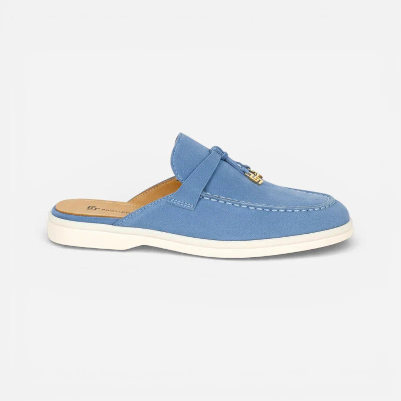 Mocassin Ouvert Pour Femme Bleu Ciel