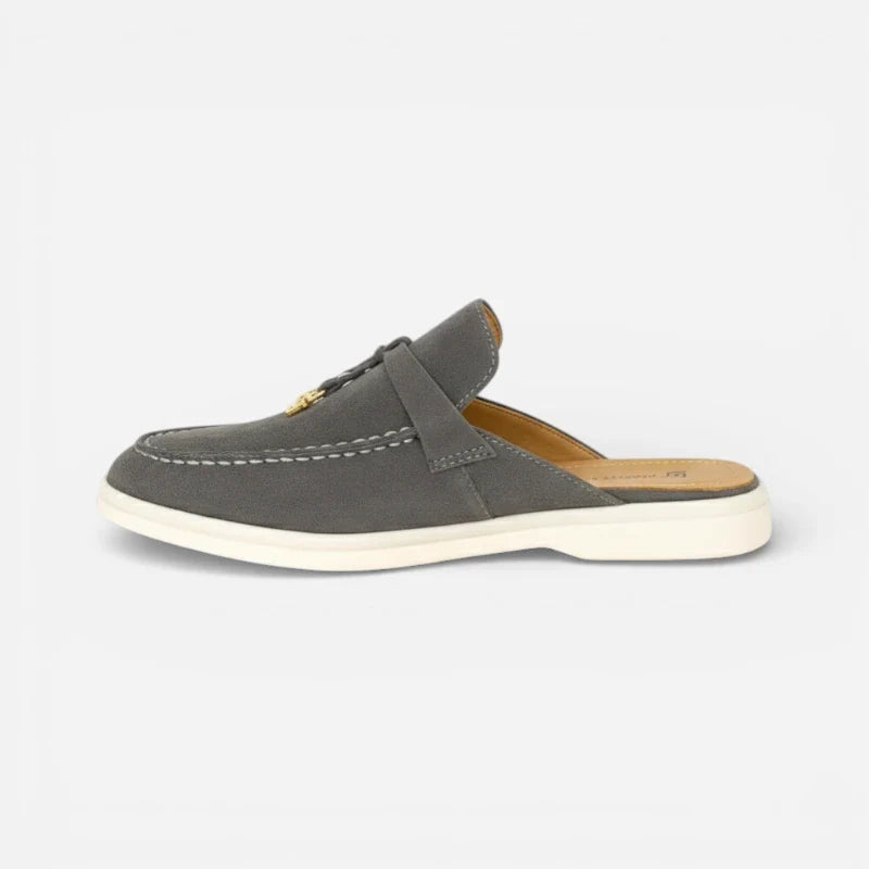 Mocassin Ouvert Gris Très Foncé Pour Femme