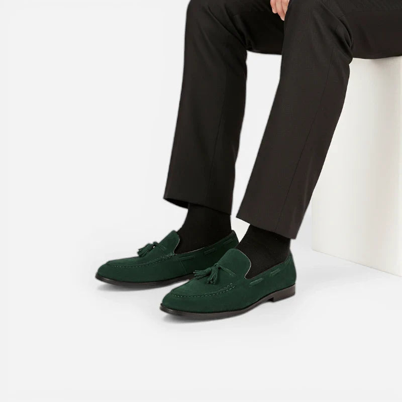 Mocassin Daim Vert Foncé à Gland Homme