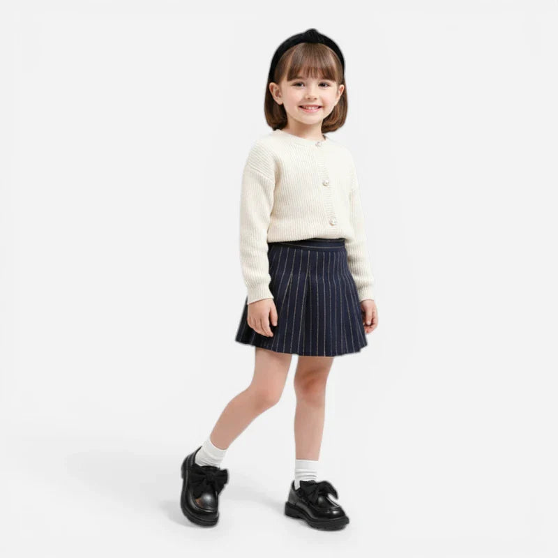 Mocassin Compensé Fillette Cuir Noir Noeud Papillon