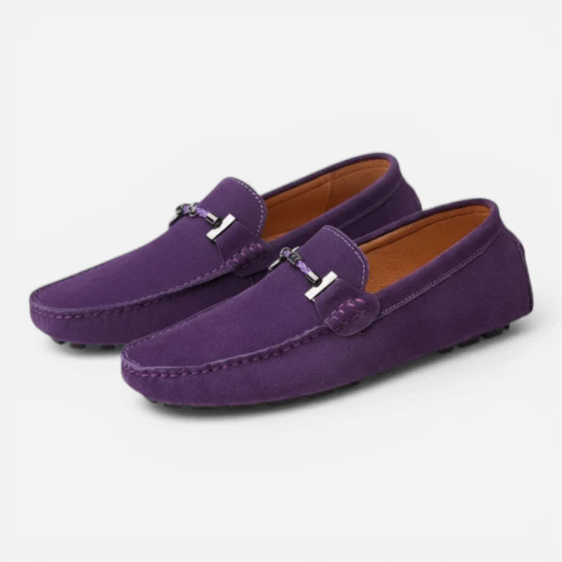 Mocassin Daim Violet Homme