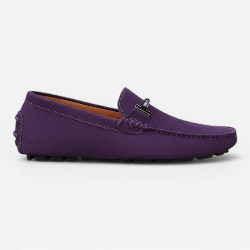 Mocassin Daim Violet Homme