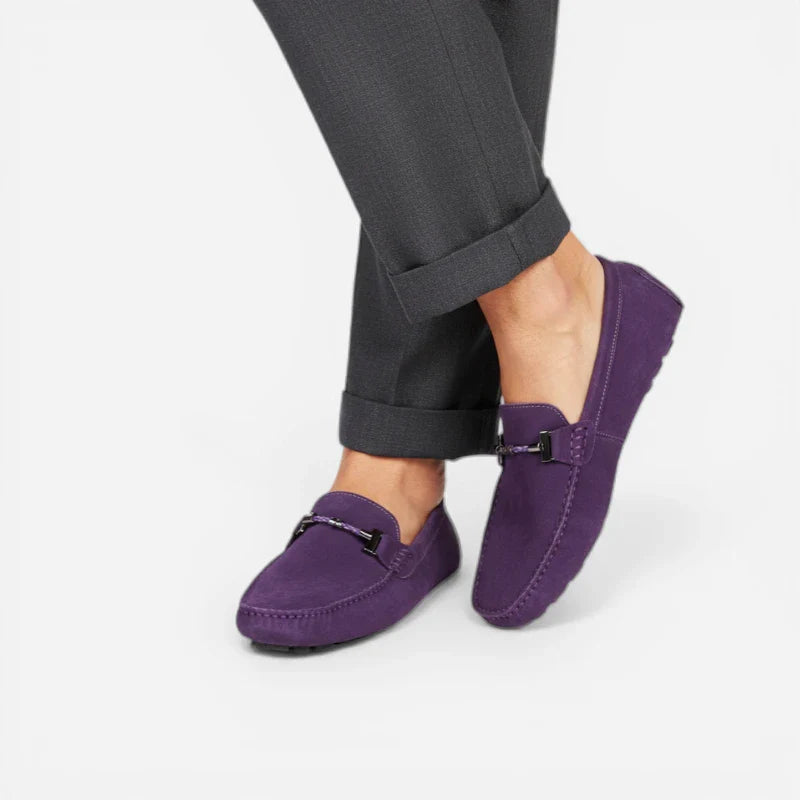 Mocassin Daim Violet Homme