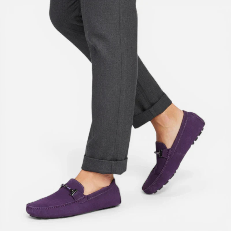 Mocassin Daim Violet Homme