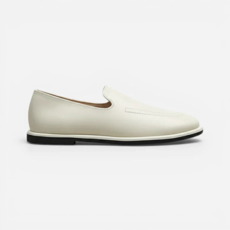 Mocassin Cuir Blanc Femme Vernis