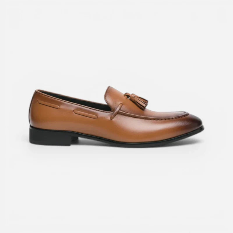Mocassin Gland Cuir Marron Talon Homme