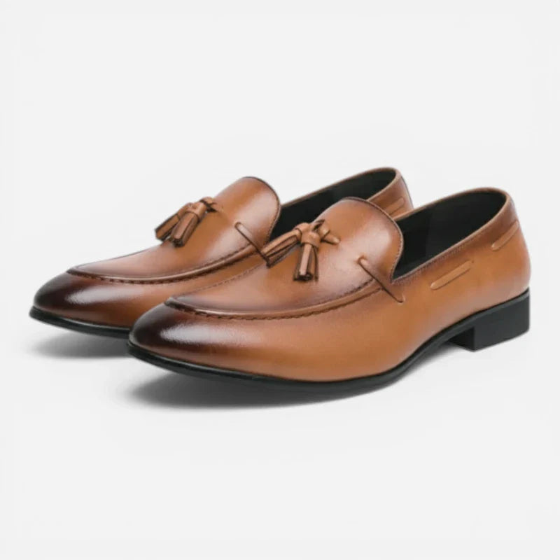 Mocassin Gland Cuir Marron Talon Homme