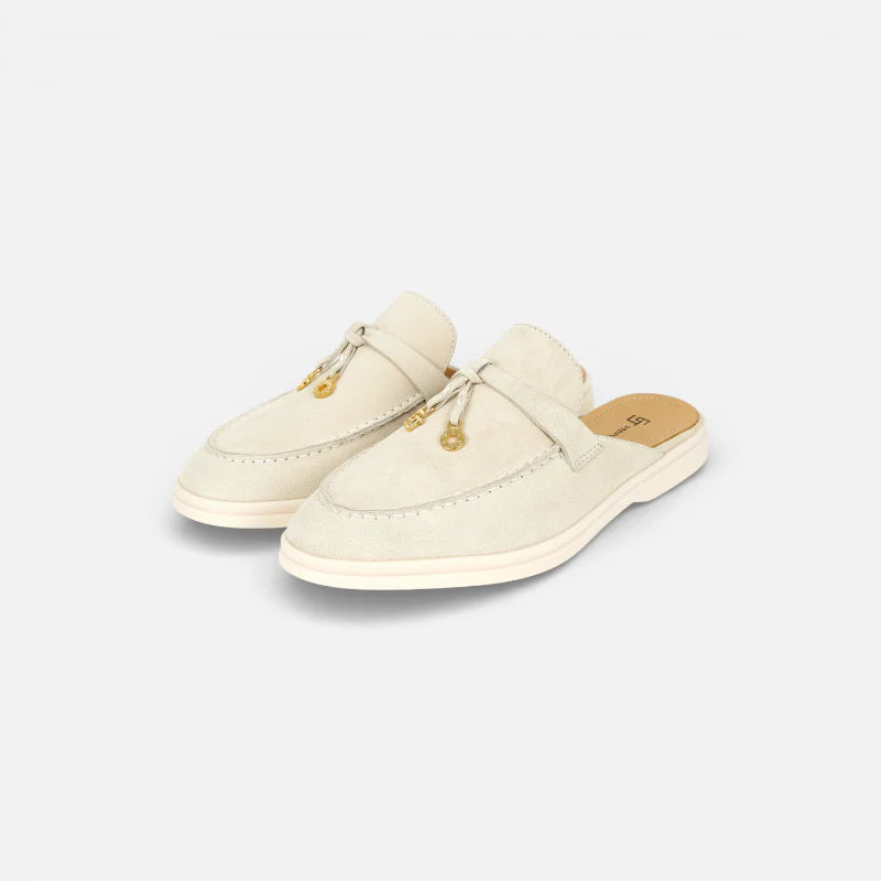 Mocassin Ouvert Crème Femme