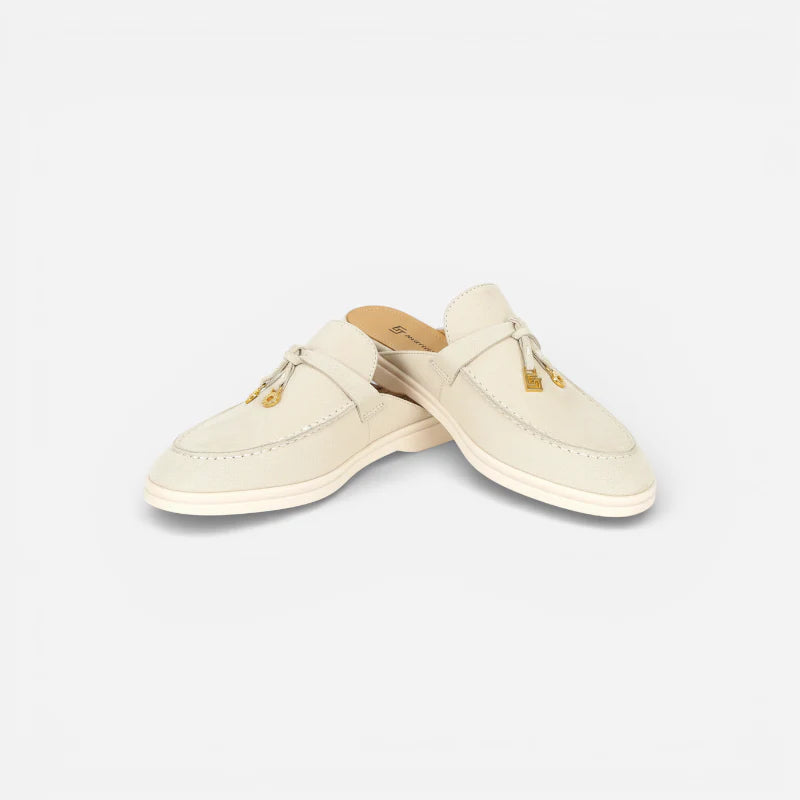 Mocassin Ouvert Crème Femme