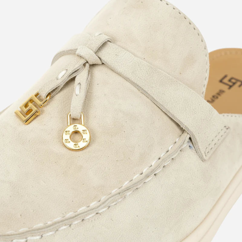 Mocassin Ouvert Crème Femme