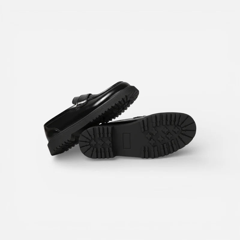 Mocassin Compensé En Cuir Vernis Femme Chic