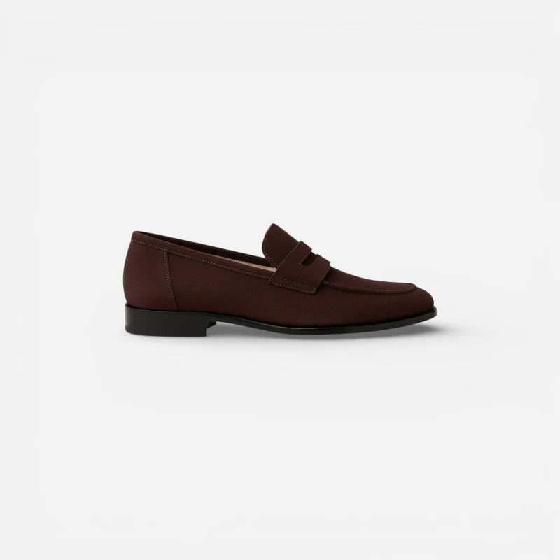 Mocassin Marron Foncé En Daim Pour Femme
