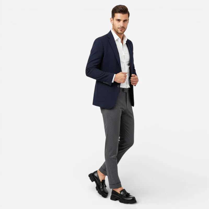 Mocassin Compensé En Cuir Noir à Gland Pour Homme