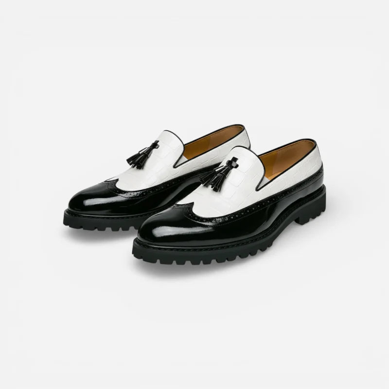 Mocassin Noir Et Blanc