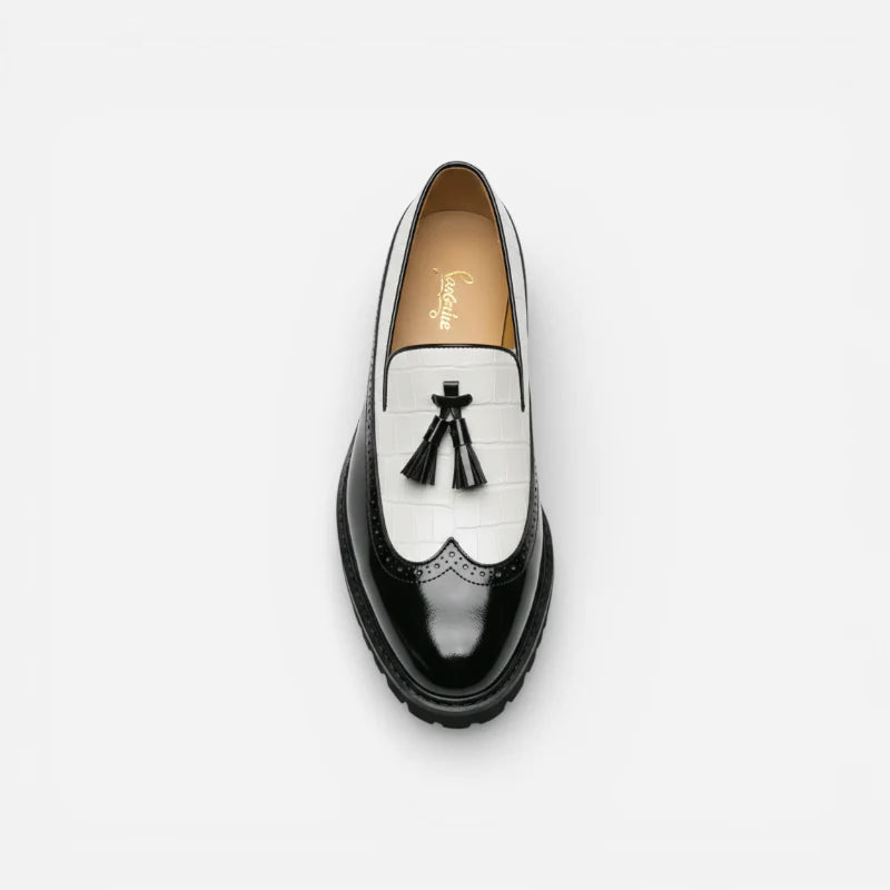 Mocassin Noir Et Blanc