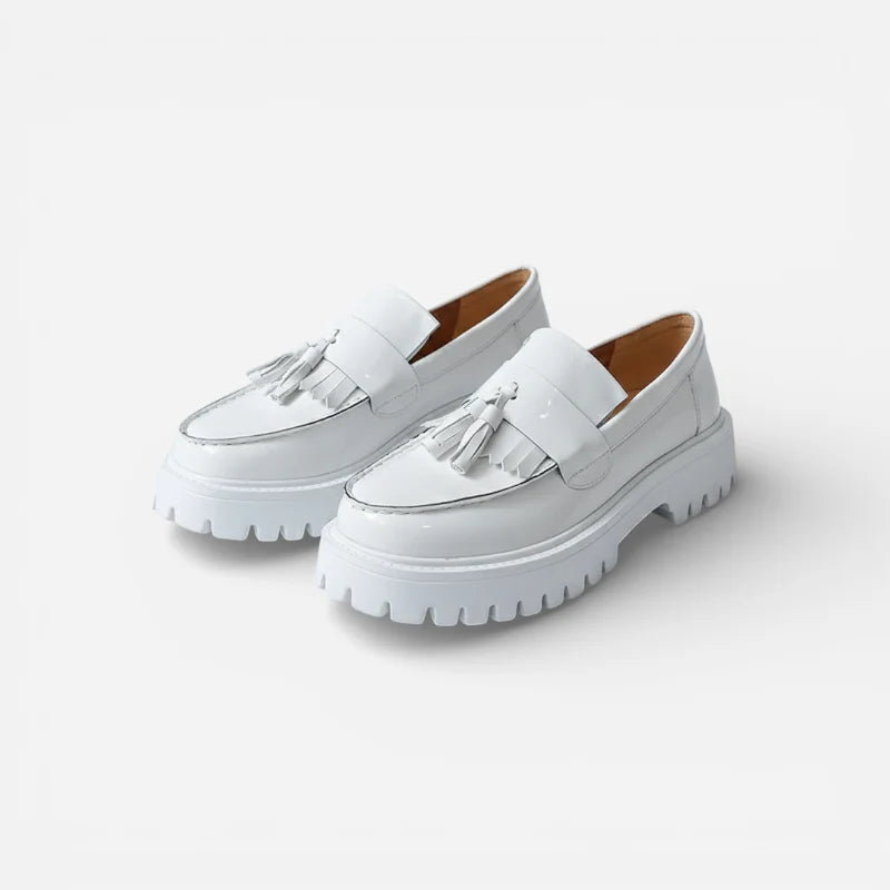 Mocassins Cuir Compensé Homme Blanc