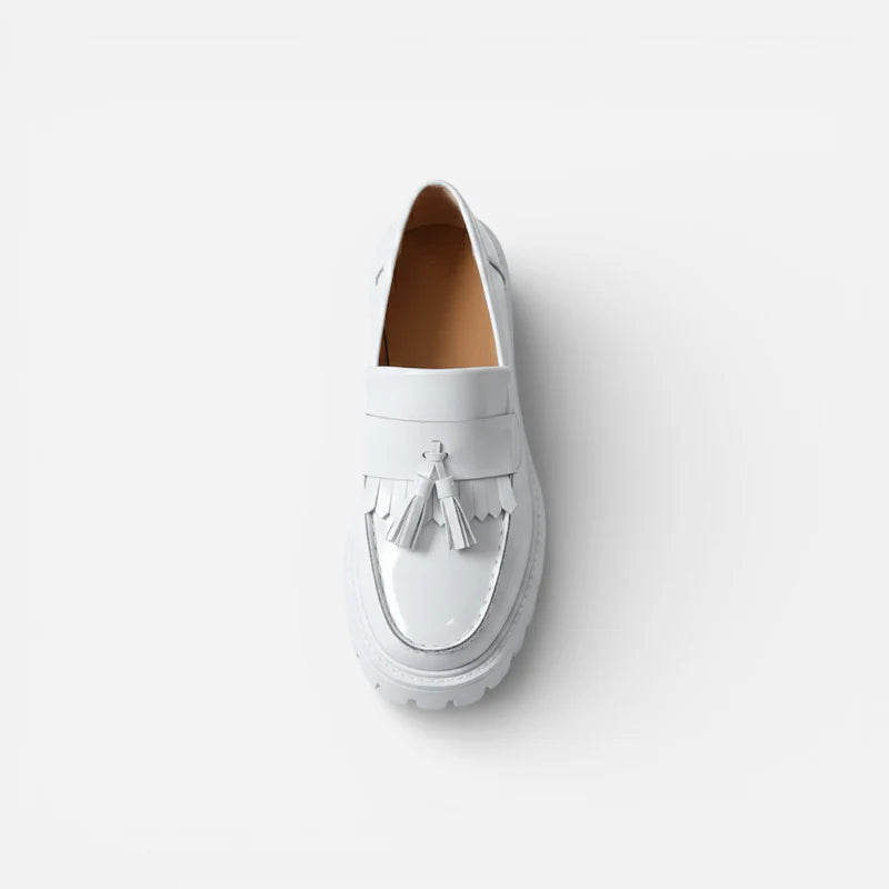 Mocassins Cuir Compensé Homme Blanc