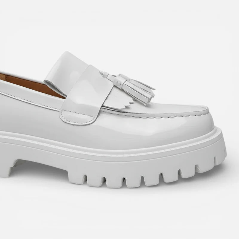 Mocassins Cuir Compensé Homme Blanc