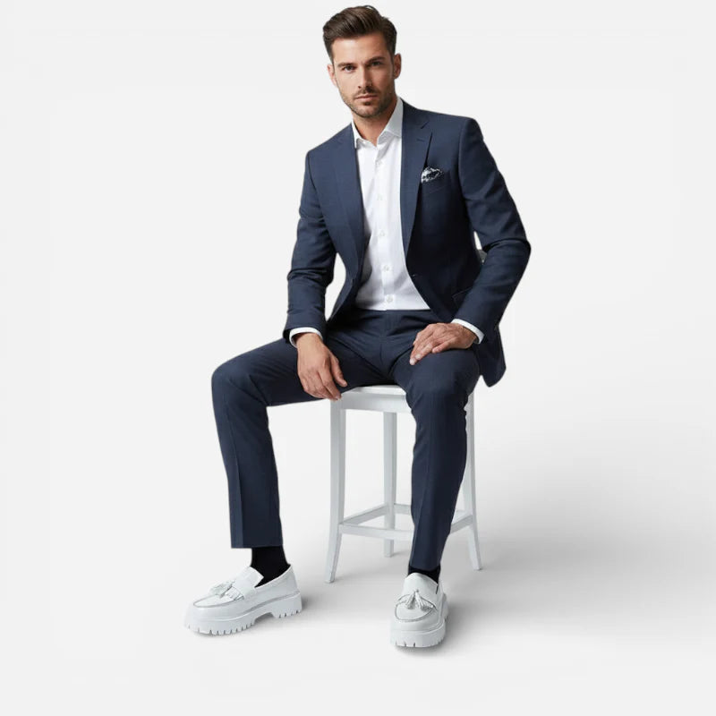 Mocassins Cuir Compensé Homme Blanc