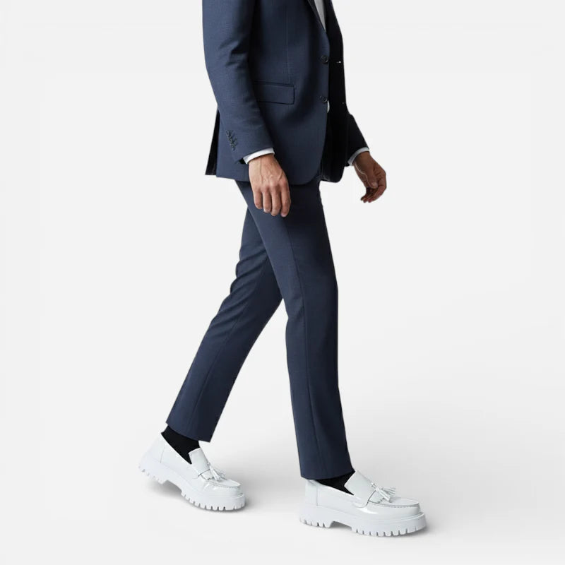 Mocassins Cuir Compensé Homme Blanc