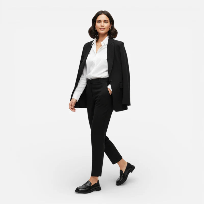 Mocassin En Cuir Vernis Noir Talon Pour Femme
