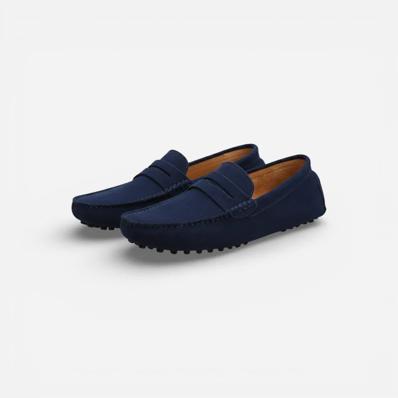 Mocassin Pour Homme Daim Bleu Marine